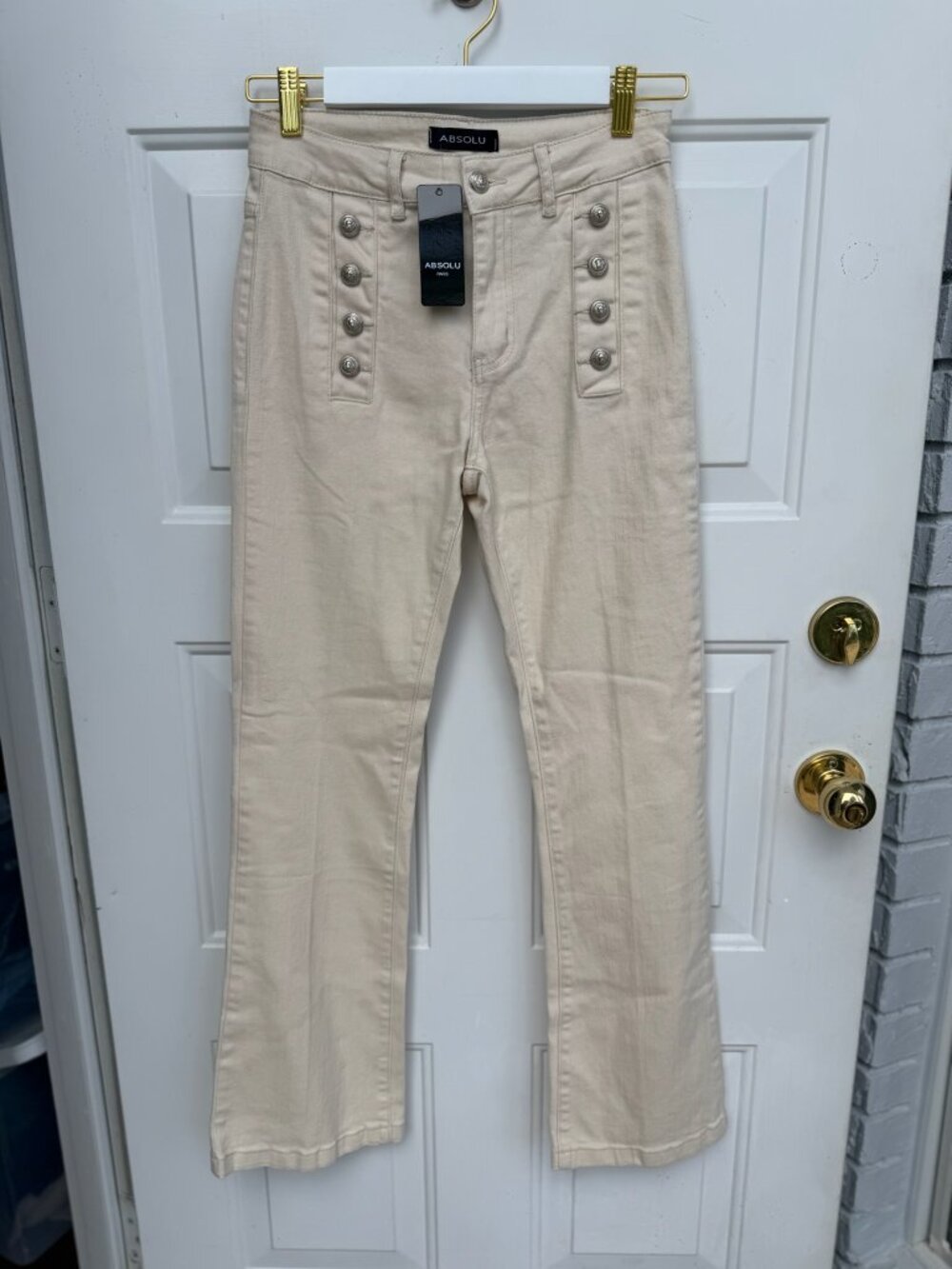 Absolu Paris Cream Sailor Pants Size Small